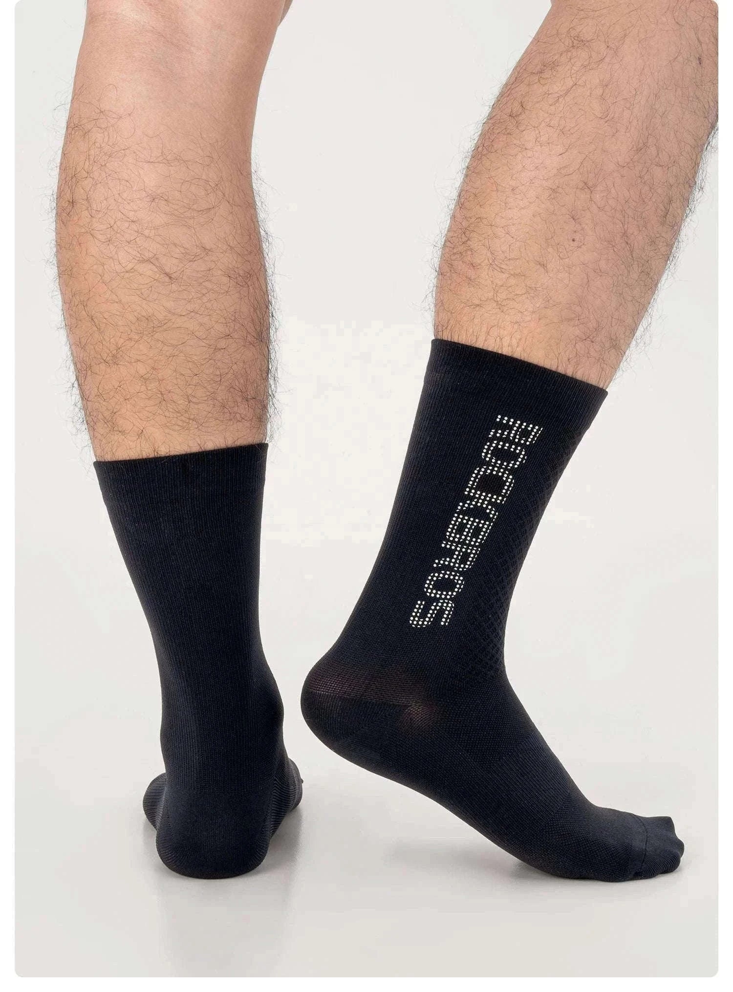 Breathable Cycling Socks with Antibacterial Knit & Reflective Heel-490067-wt / L(EUR 43-46)