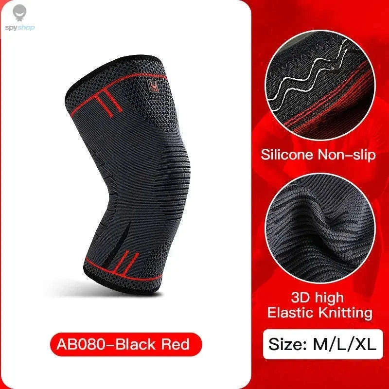 Breathable Elastic Compression Knee Support Sleeve for Training-AB080-RD / XL