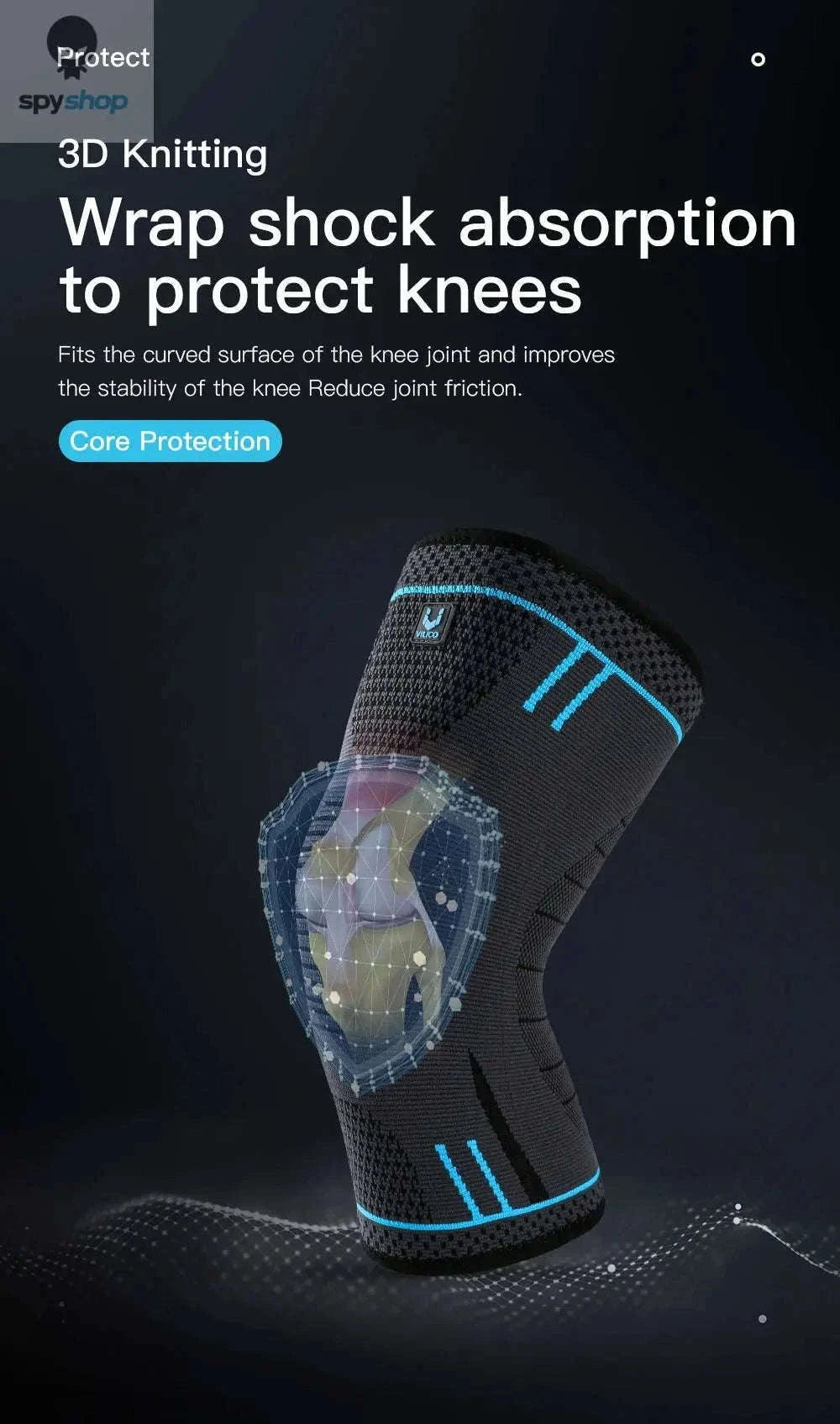 Breathable Elastic Compression Knee Support Sleeve for Training-AB080-RD / XL