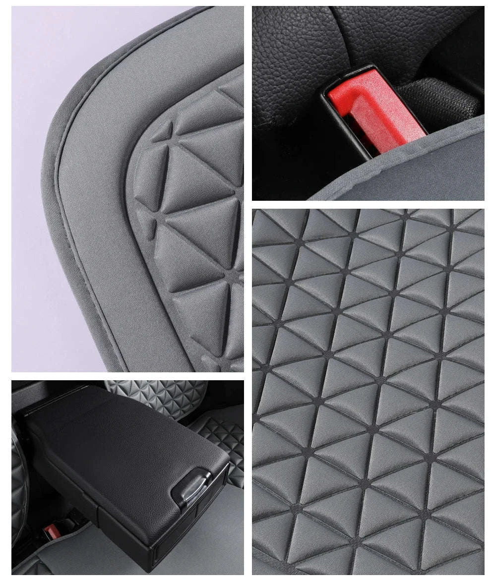 Breathable Fabric Car Seat Cover – 3D Massage Seat Cushion-Red 1Set