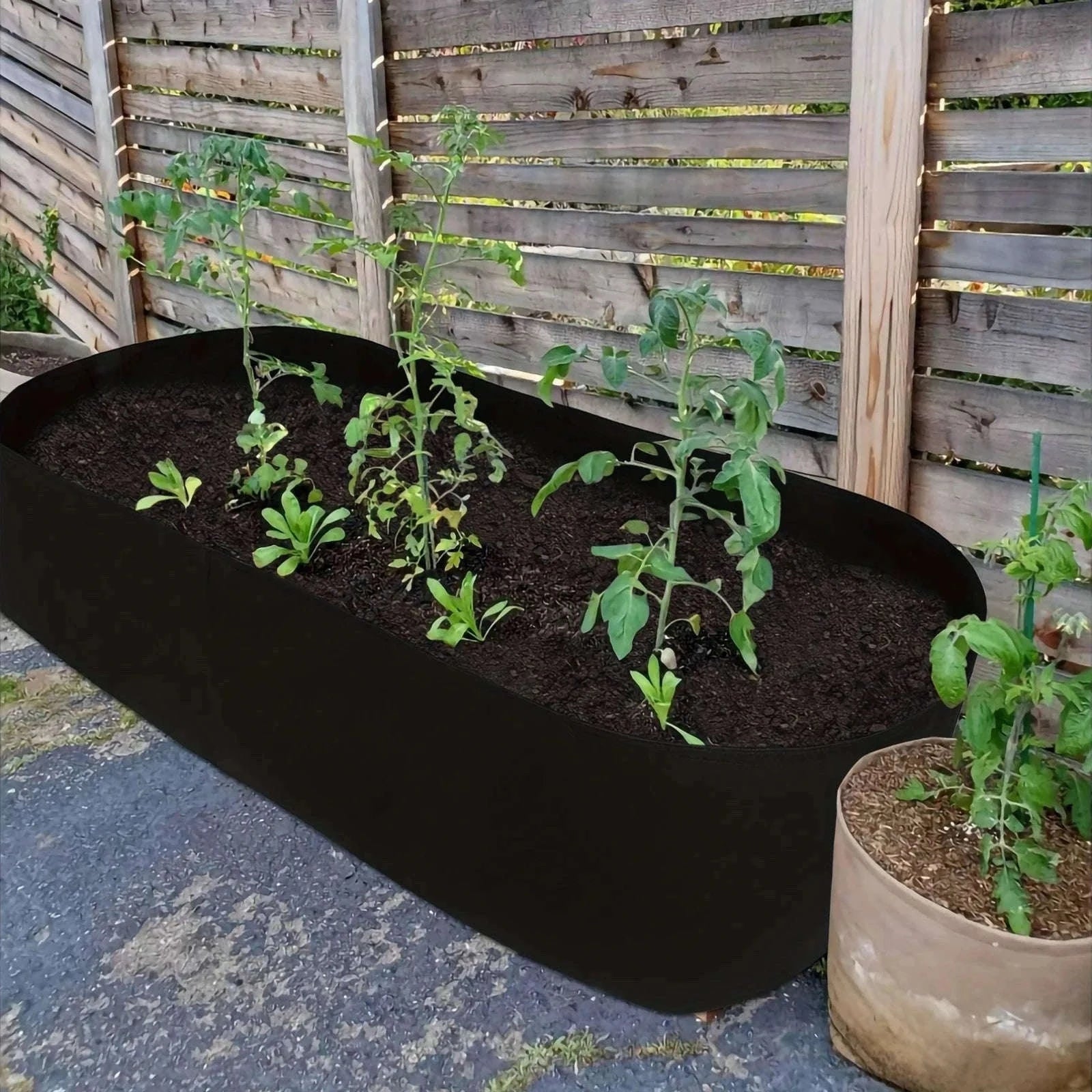 Breathable Fabric Elevated Garden Bed for Herbs and Vegetables-L