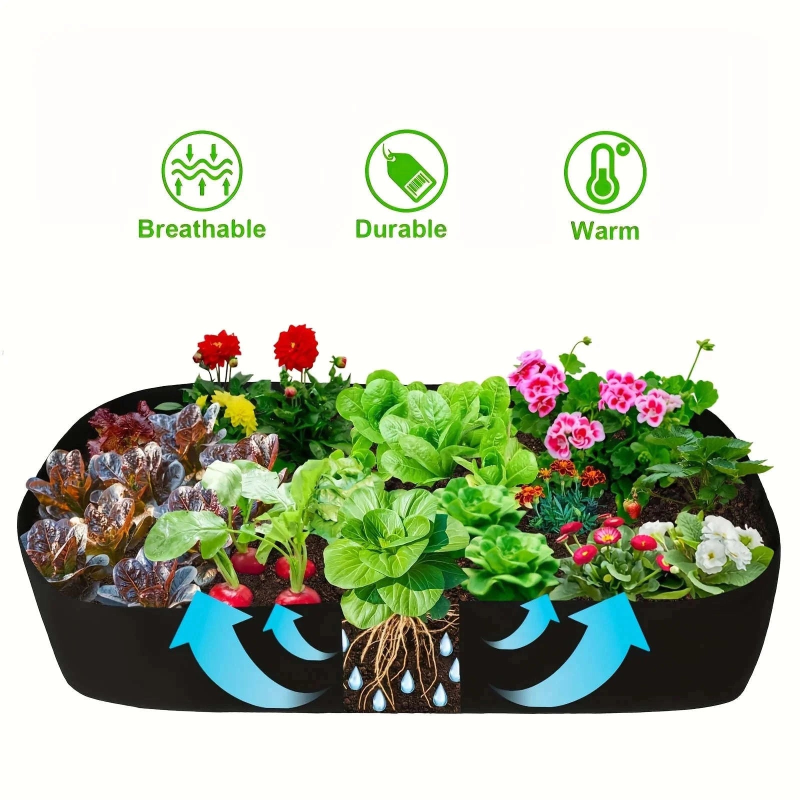 Breathable Fabric Elevated Garden Bed for Versatile Planting-L