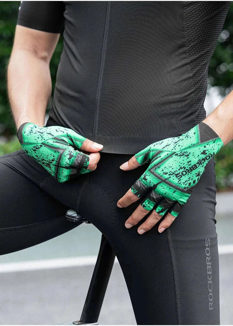 Breathable Fingerless Cycling Gloves with Anti-Slip Grip-S341-1 / S