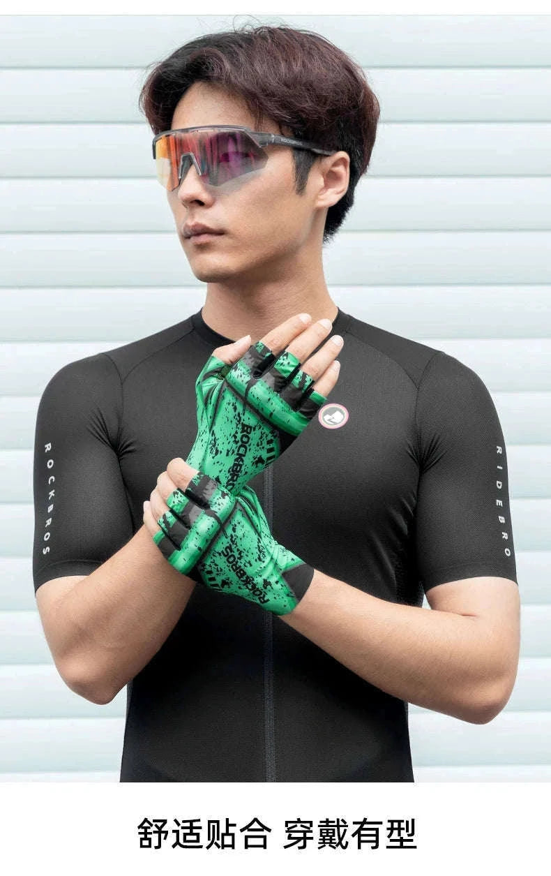 Breathable Fingerless Cycling Gloves with Anti-Slip Grip-S341-1 / S