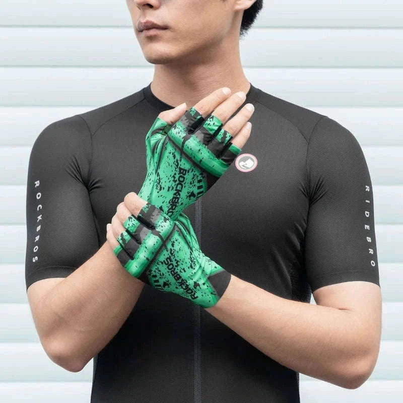 Breathable Fingerless Cycling Gloves with Anti-Slip Grip-S341-1 / S