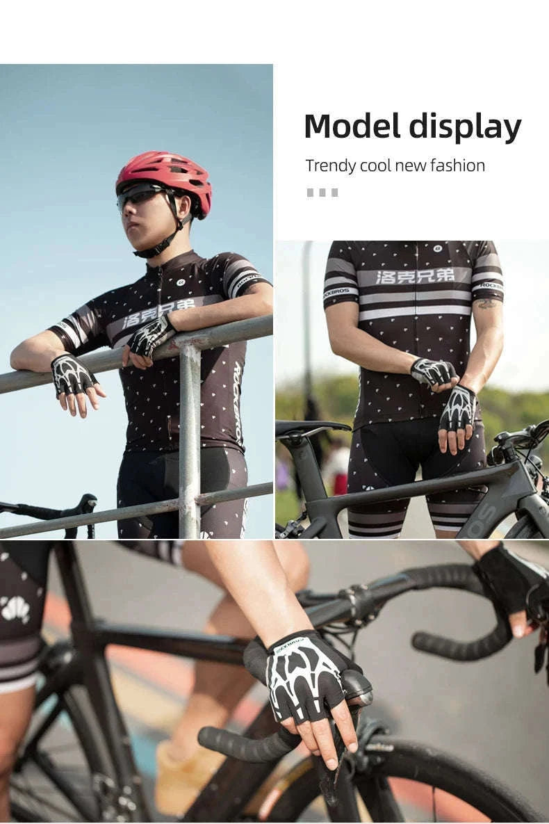 Breathable Half Finger Cycling Gloves Shockproof MTB Bike Gloves-S227 / S