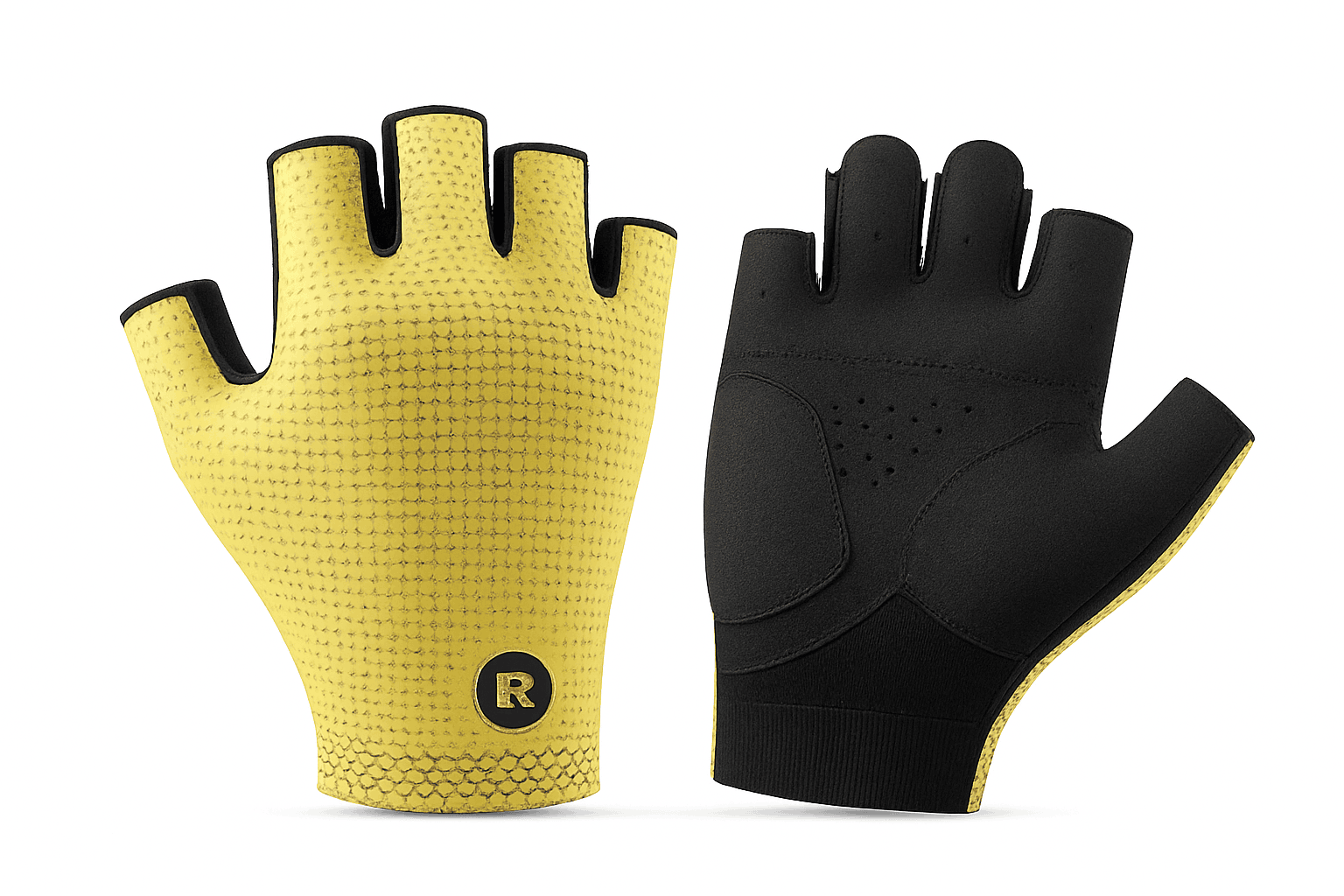 Breathable Half Finger Cycling Gloves with Anti-Slip Grip-S296-yellow / M
