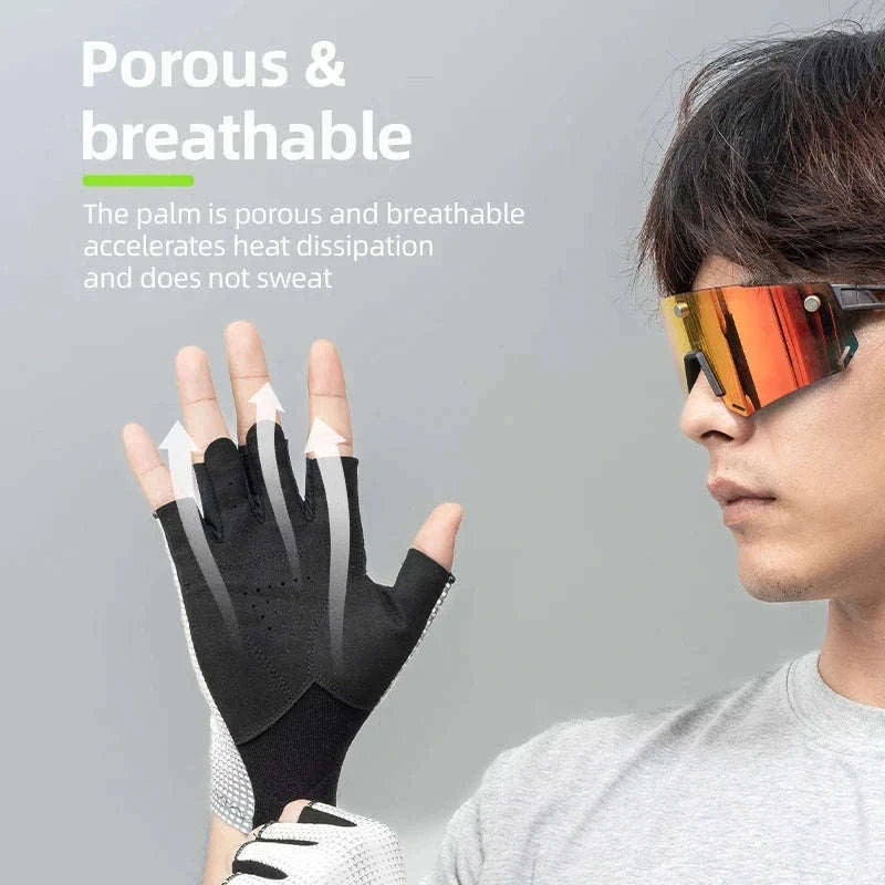 Breathable Half Finger Cycling Gloves with Anti-Slip Grip-S296-yellow / M