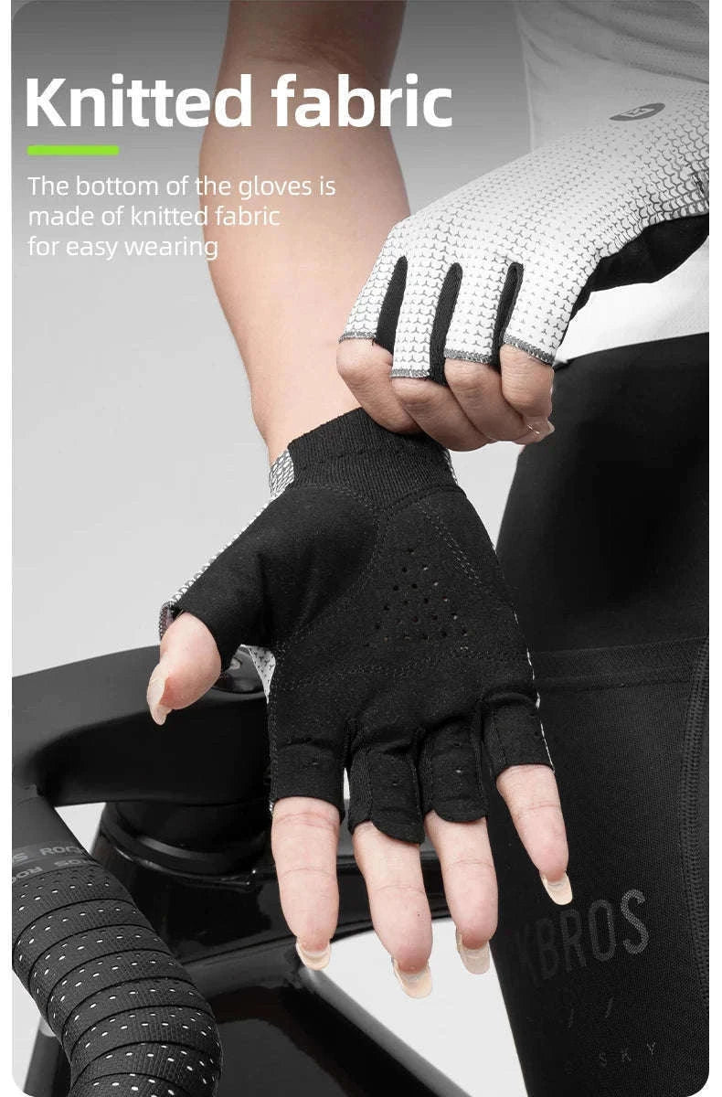 Breathable Half Finger Cycling Gloves with Anti-Slip Grip-S296-yellow / M