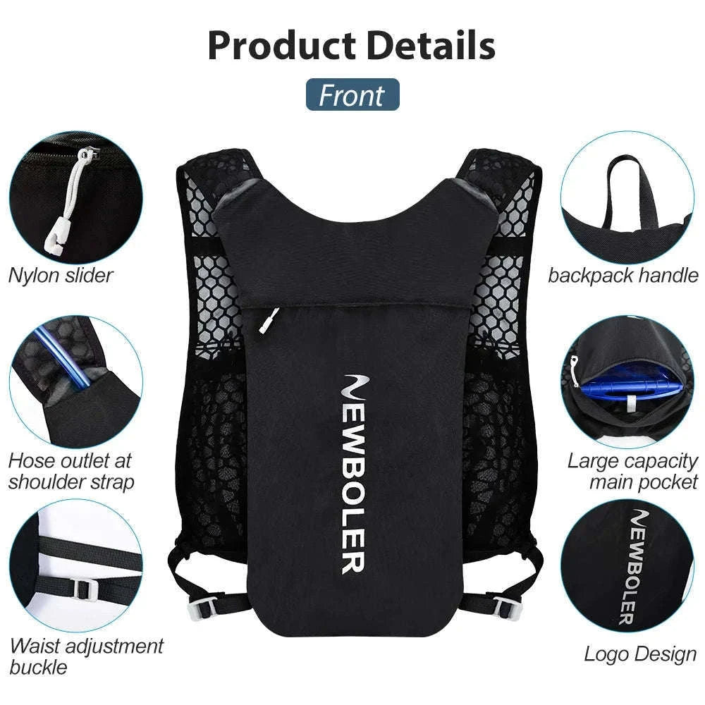 Breathable Hydration Vest Trail Running Backpack for Runs-BAG649-250-BOT220-2
