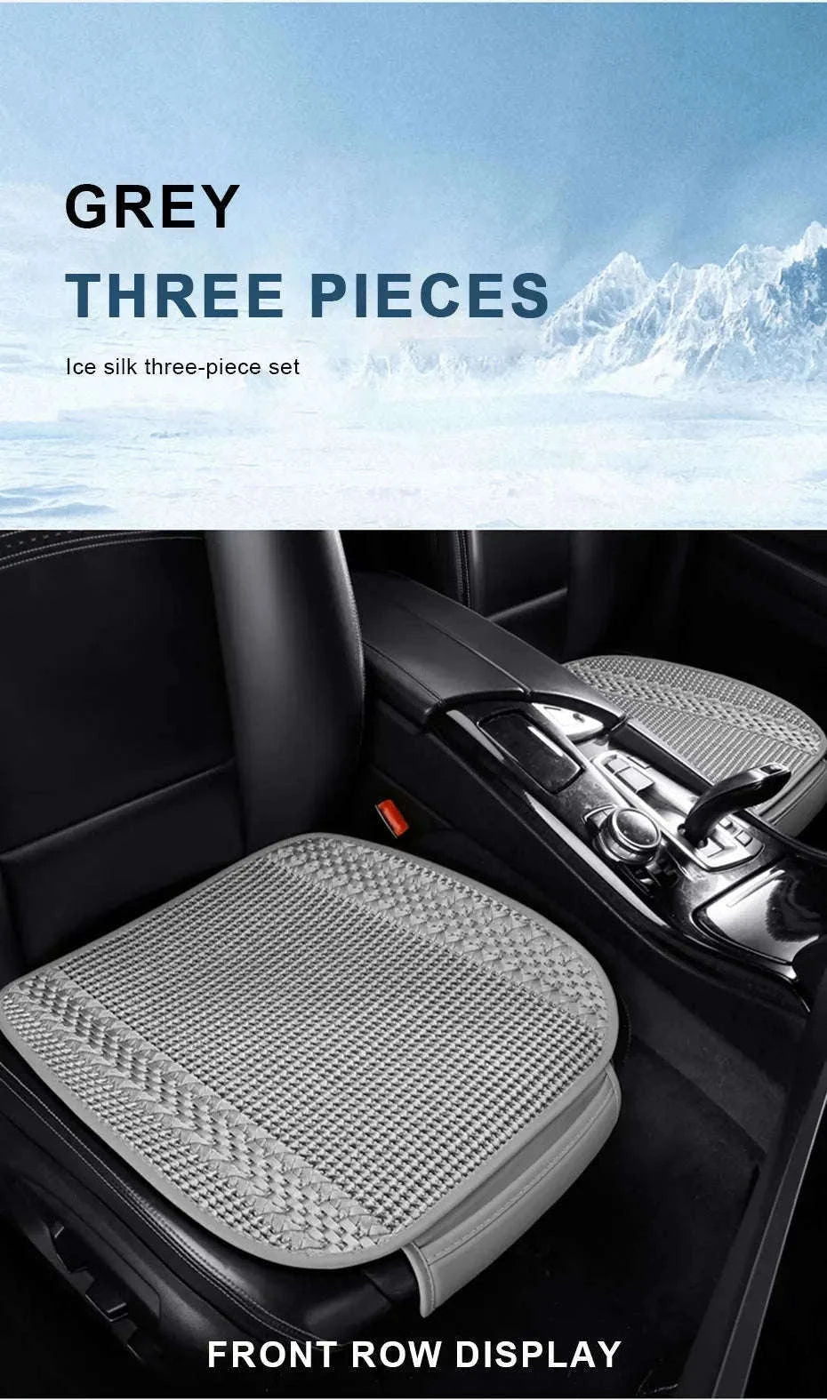 Breathable Ice Silk Car Seat Cover-Black 3pcs