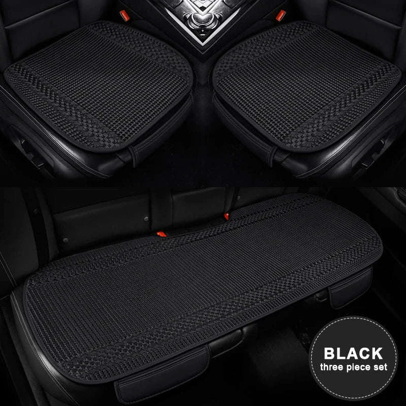 Breathable Ice Silk Car Seat Cover-Black 3pcs