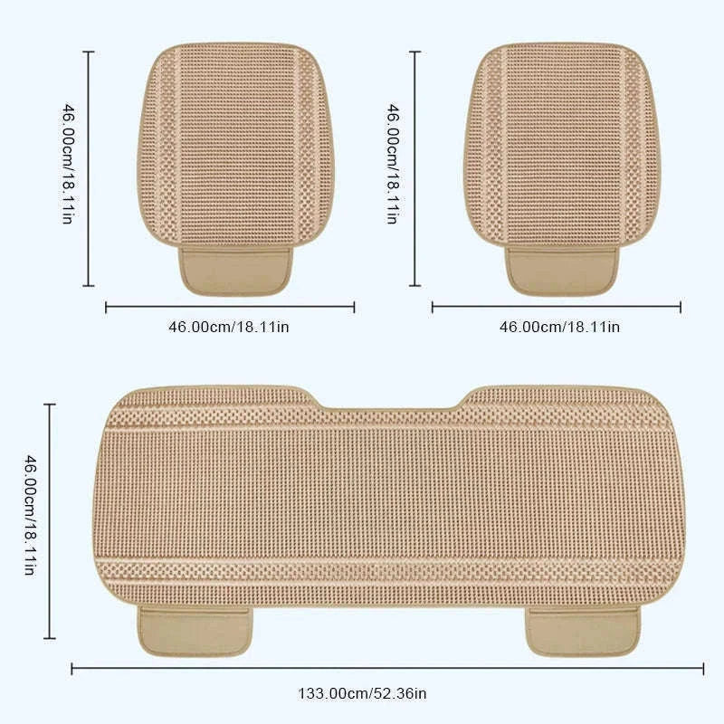 Breathable Ice Silk Car Seat Cover-Black 3pcs