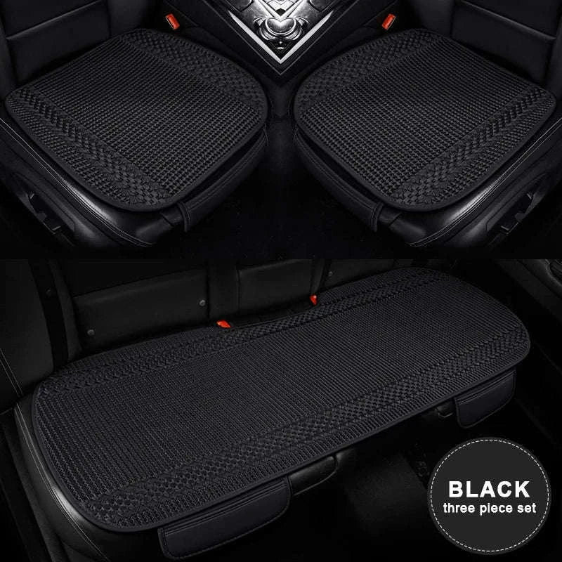 Breathable Ice Silk Car Seat Cover-Black 3pcs