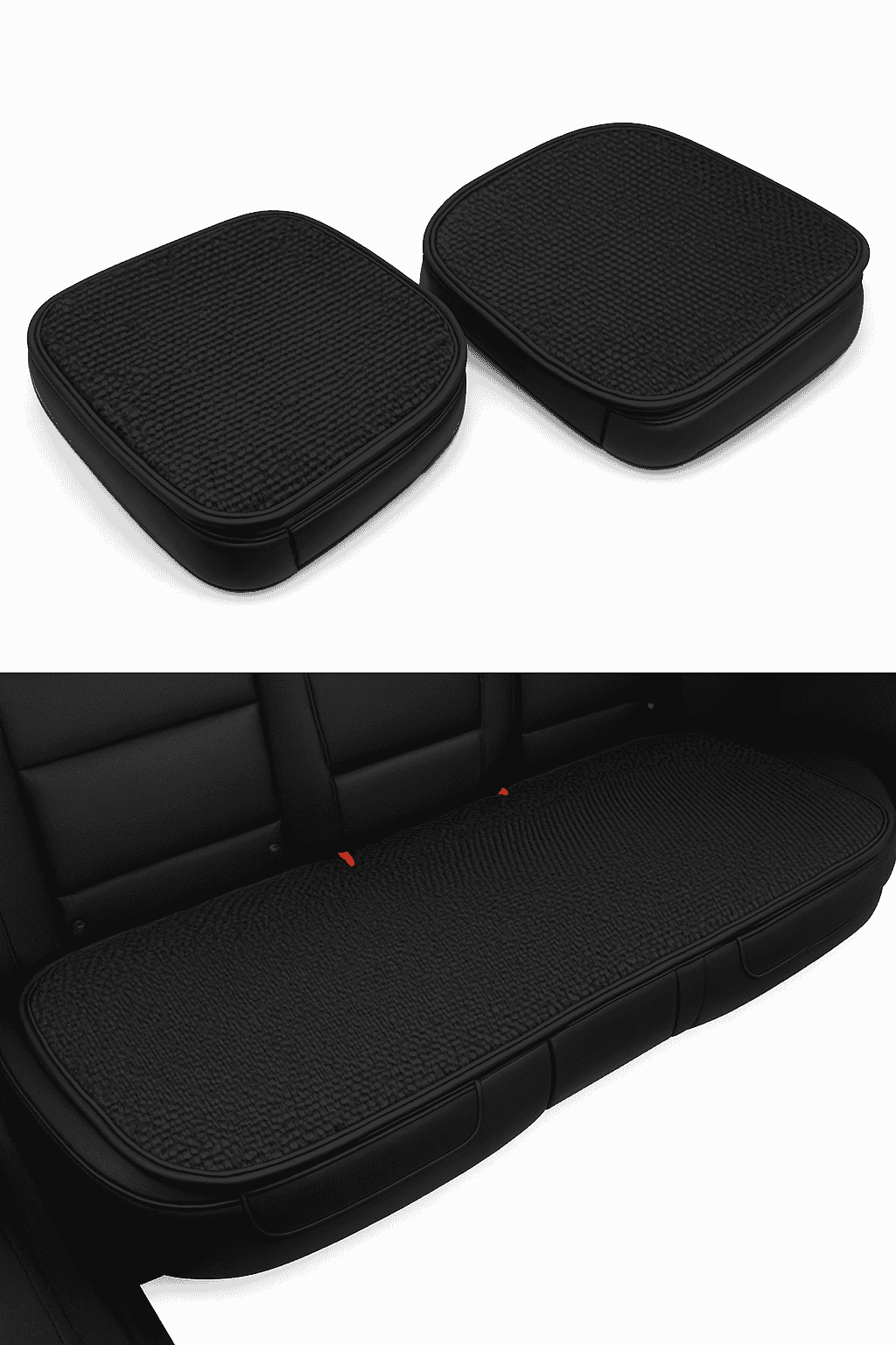 Breathable Ice Silk Car Seat Cover-Black 3pcs