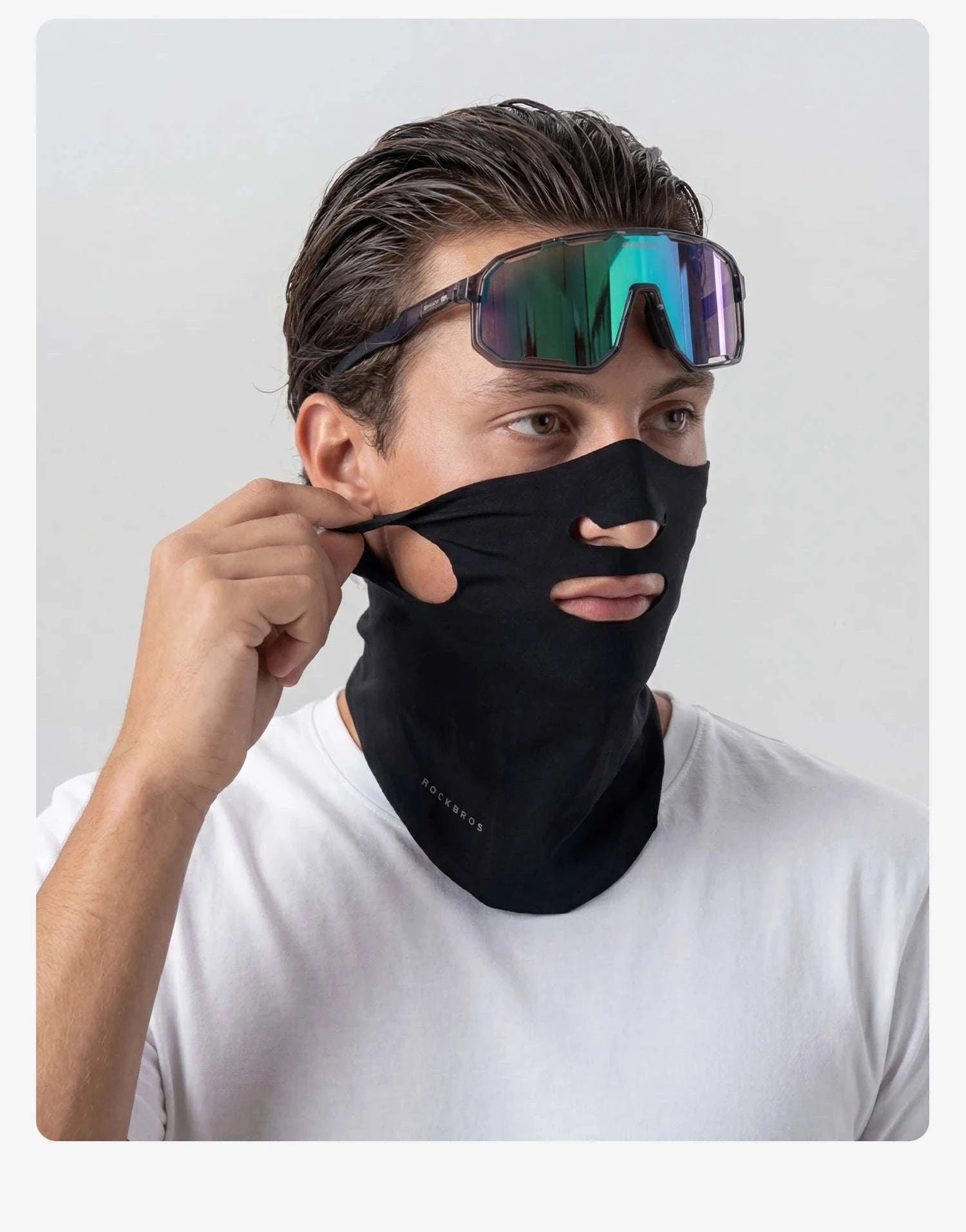 Breathable Ice Silk Face Scarf UV Protection Cycling Mask-MZ024-BK / One Size
