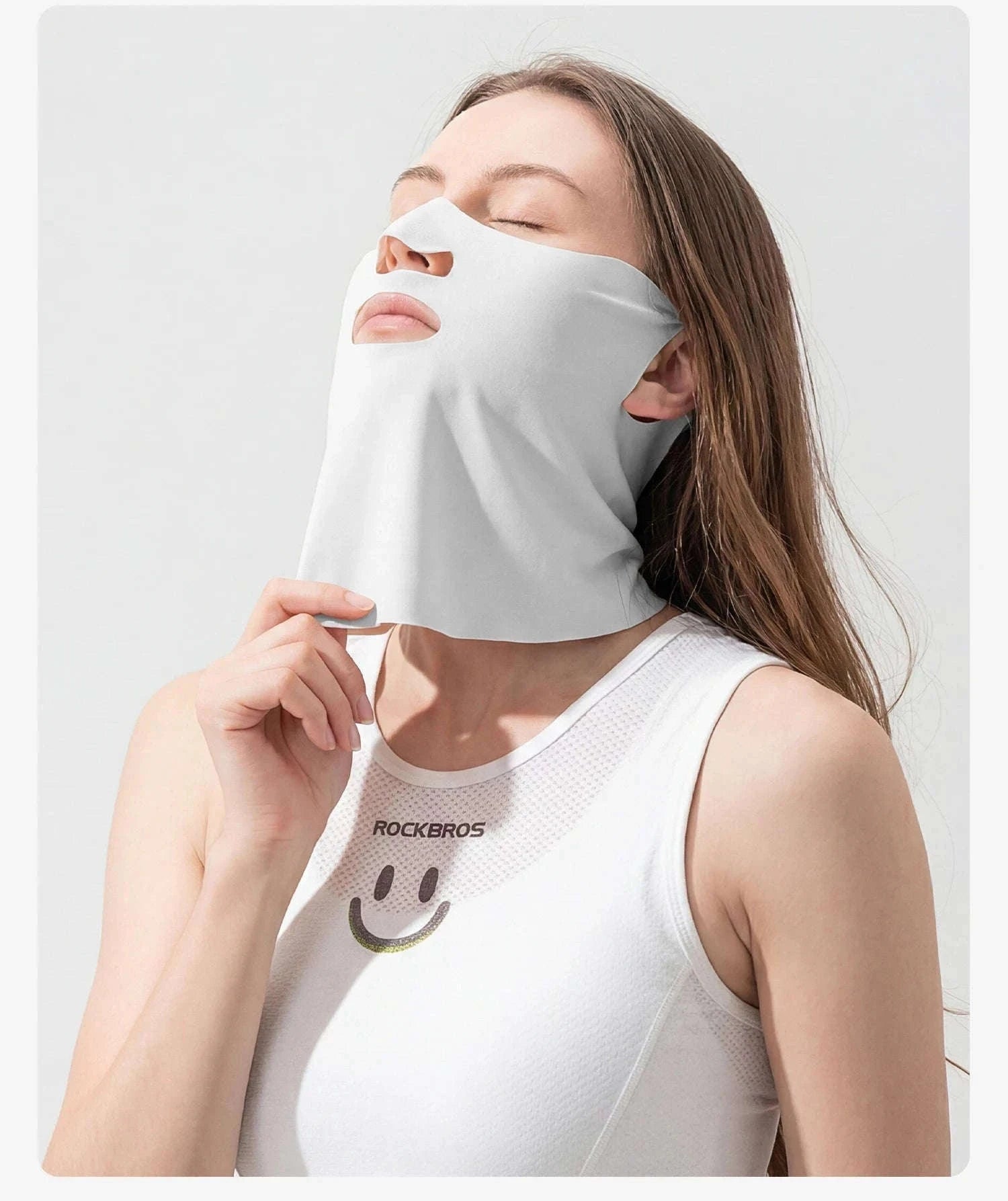 Breathable Ice Silk Face Scarf UV Protection Cycling Mask-MZ024-BK / One Size