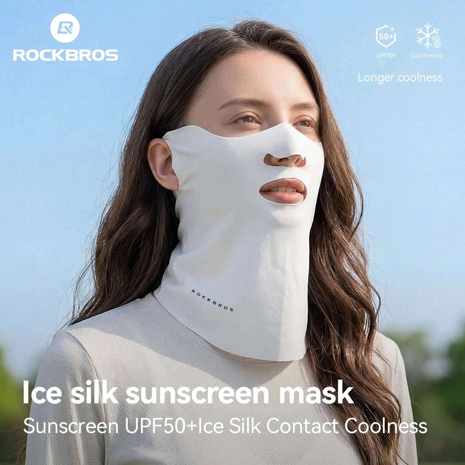 Breathable Ice Silk Face Scarf UV Protection Cycling Mask-MZ024-BK / One Size