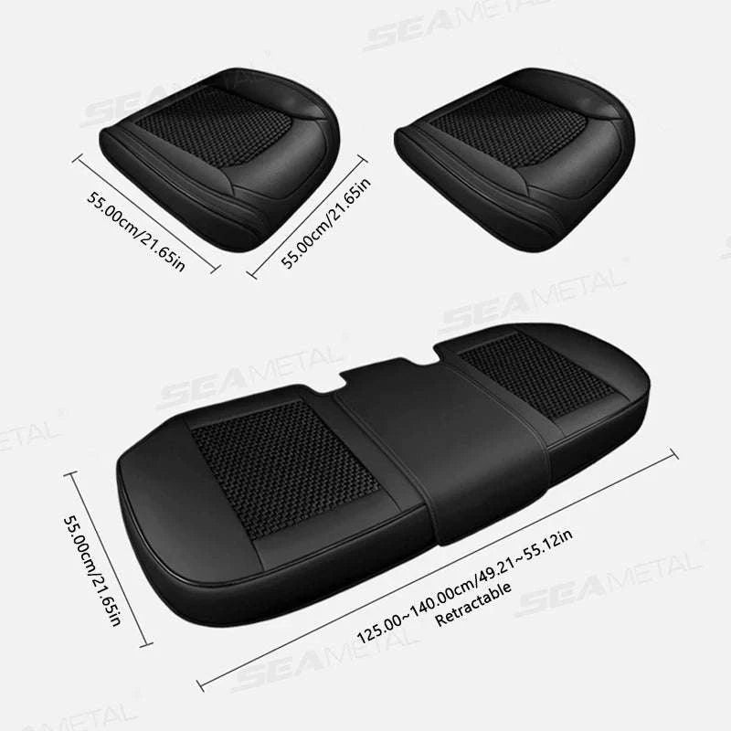 Breathable Ice Silk Front Seat Cover-Black-Front-1pc