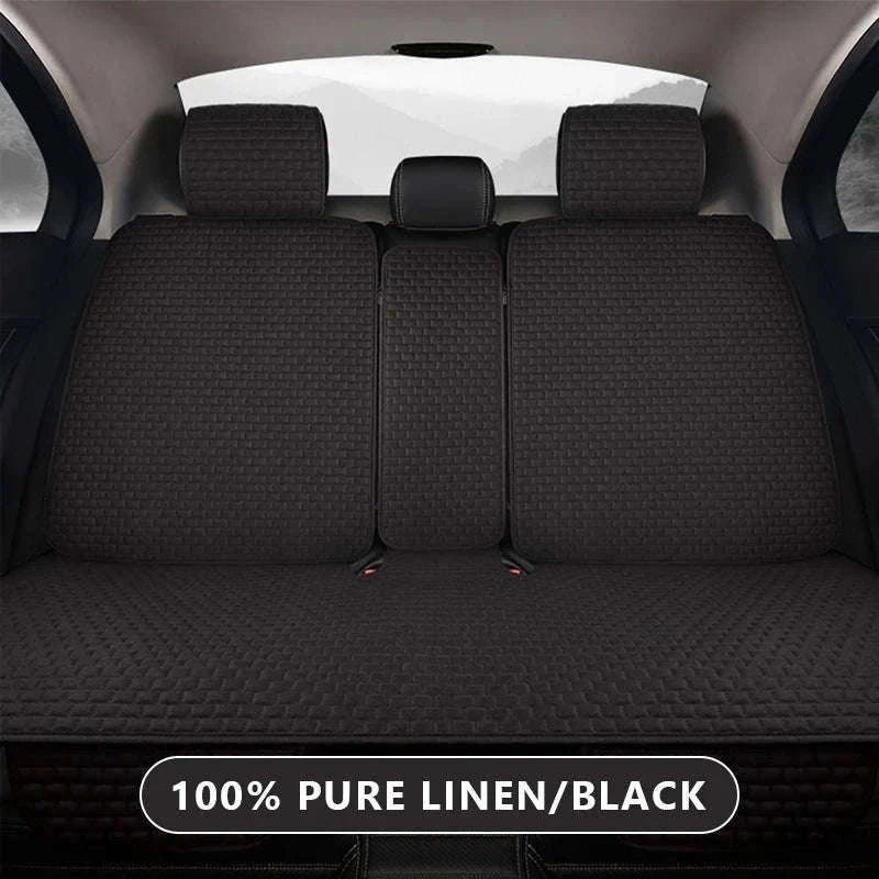 Breathable Linen Car Seat Cover-Gray front 1pc