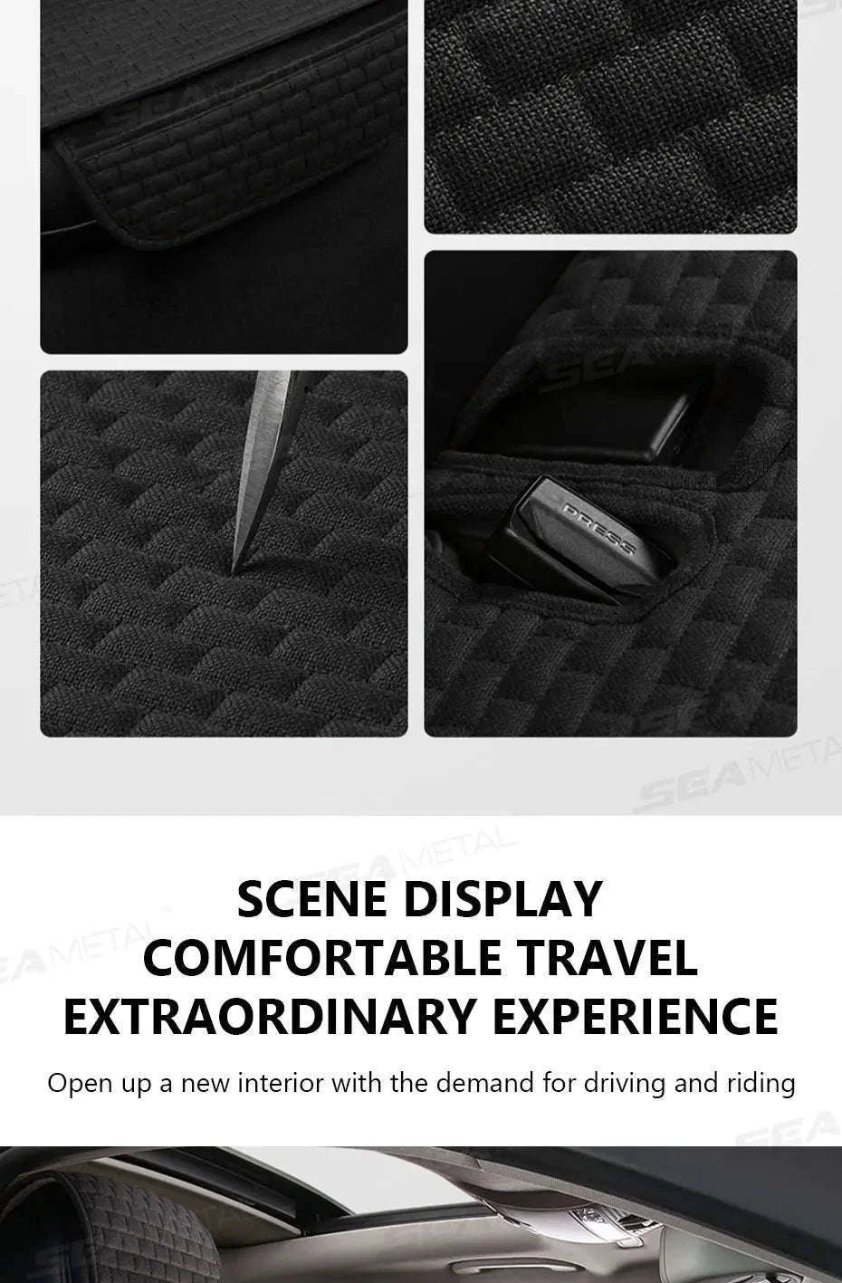 Breathable Linen Car Seat Cover-Gray front 1pc