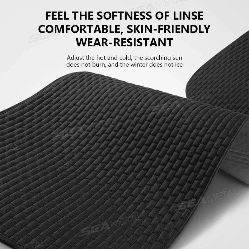 Breathable Linen Car Seat Cover-Gray front 1pc