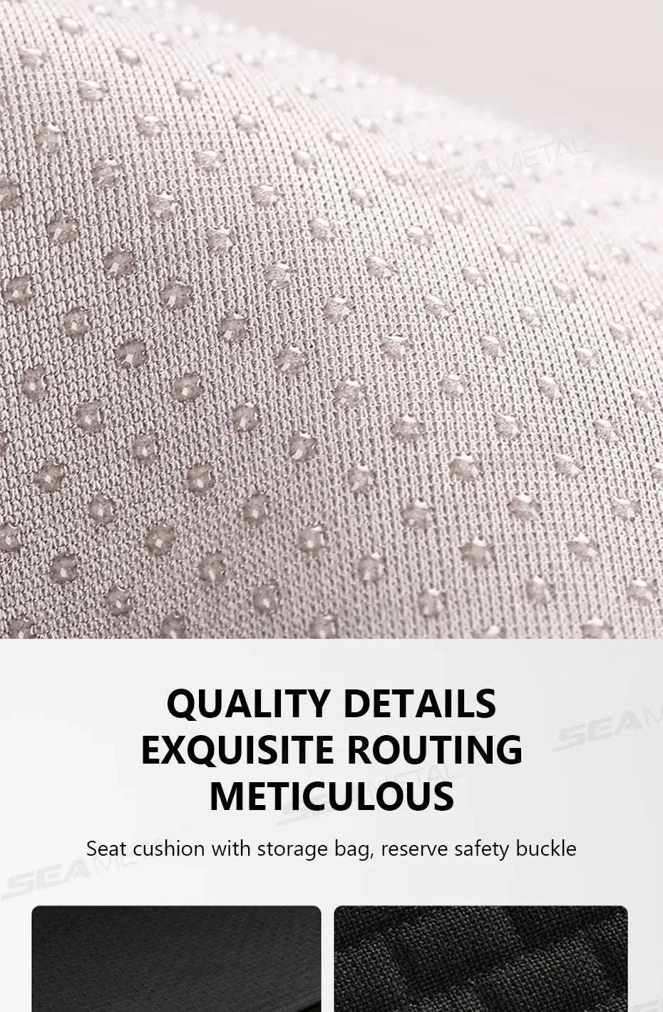 Breathable Linen Car Seat Cover-Gray front 1pc
