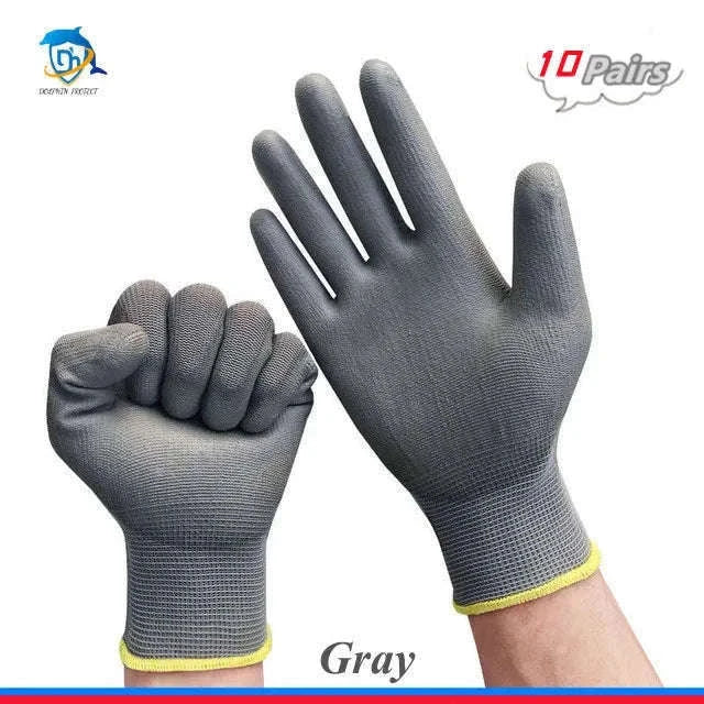 Breathable Polyurethane Work Gloves for Grip and Comfort-Black 30 pairs / M