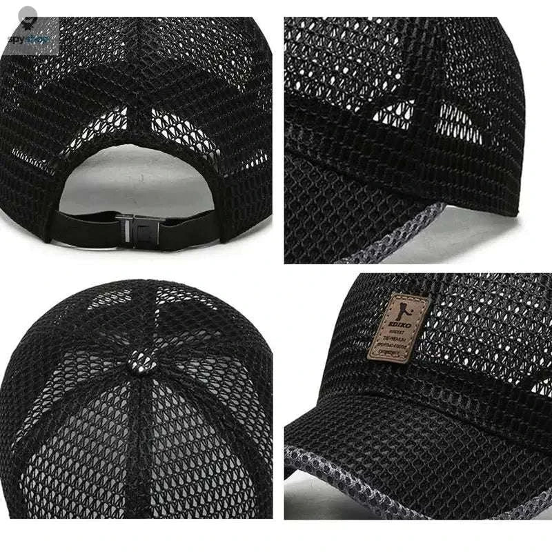 Breathable Quick-Dry Mesh Sunhat-Dark Gray