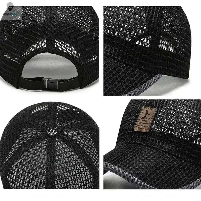 Breathable Quick-Dry Mesh Sunhat for Cool Outdoor Comfort-Dark Gray