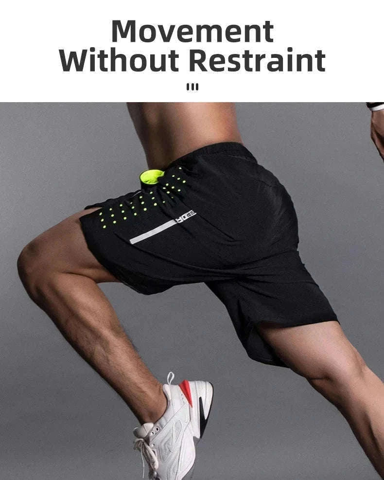 Breathable Quick-Dry Running Shorts with UV Protection for Men-LKK014 / Asian L(EUR M)
