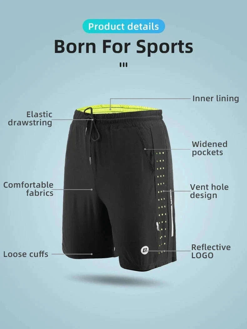 Breathable Quick-Dry Running Shorts with UV Protection for Men-LKK014 / Asian L(EUR M)
