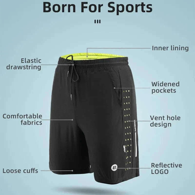 Breathable Quick-Dry Running Shorts with UV Protection for Men-LKK014 / Asian L(EUR M)