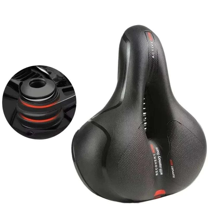 Breathable Shock Absorbing Bike Saddle Wide Comfort Seat MTB Road-Blue