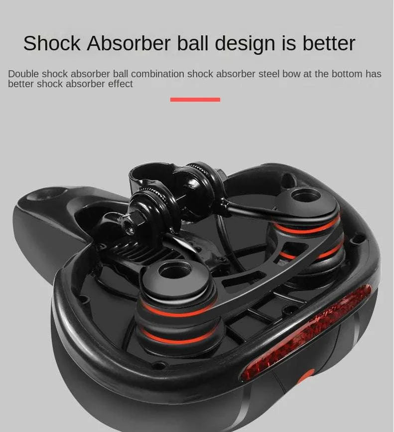 Breathable Shock Absorbing Bike Saddle Wide Comfort Seat MTB Road-Blue