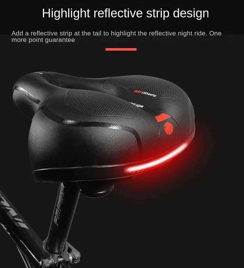 Breathable Shock Absorbing Bike Saddle Wide Comfort Seat MTB Road-Red