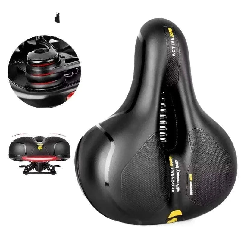 Breathable Shock Absorbing Bike Saddle Wide Comfort Seat MTB Road-Red