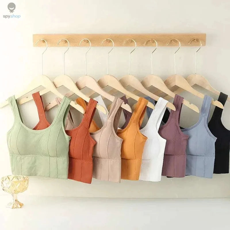 Breathable Sports Bra Seamless Anti‑Sweat Fitness Top-One size for 40-70kg / Purple