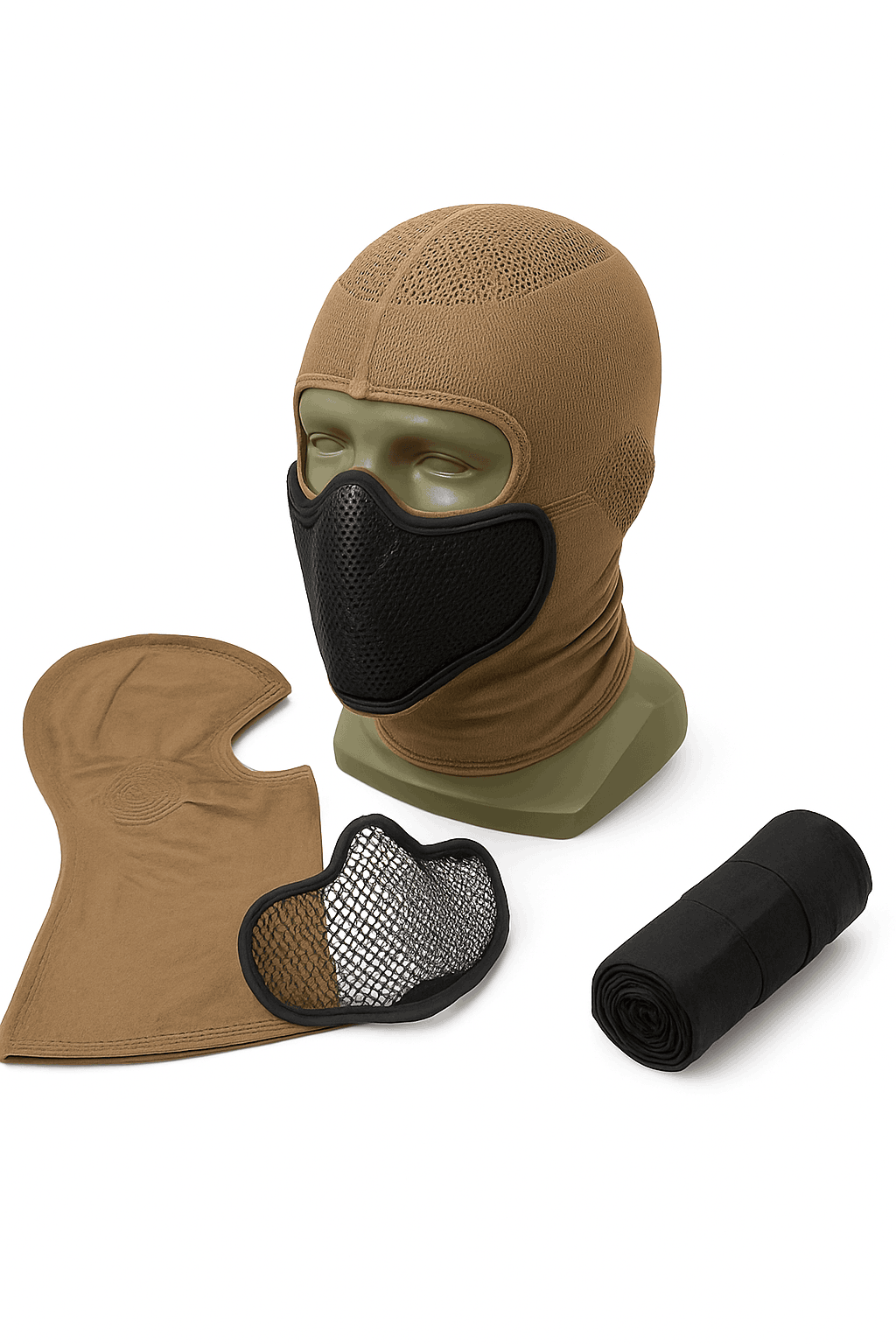 Breathable Tactical Balaclava with Steel Mesh Face Protection Mask-OB