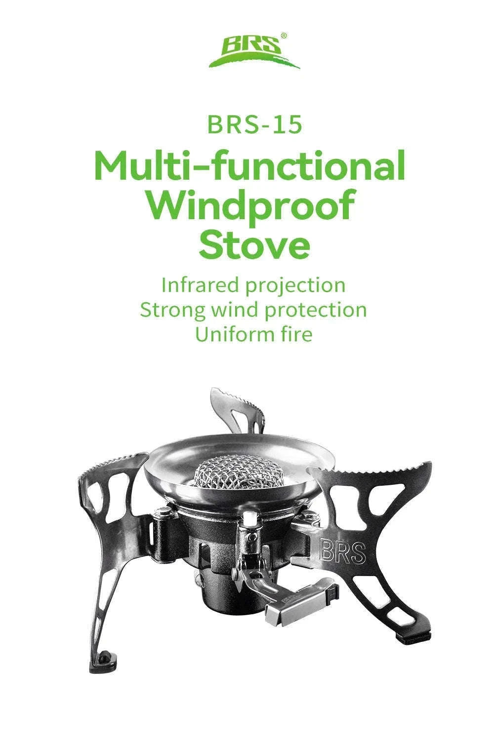 BRS-15 Windproof Foldable Gas Stove with Electronic Ignition-BRS-15