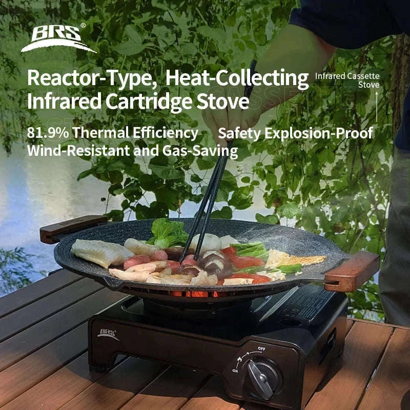 BRS 2600W Infrared Camping Gas Stove with Electronic Ignition-White