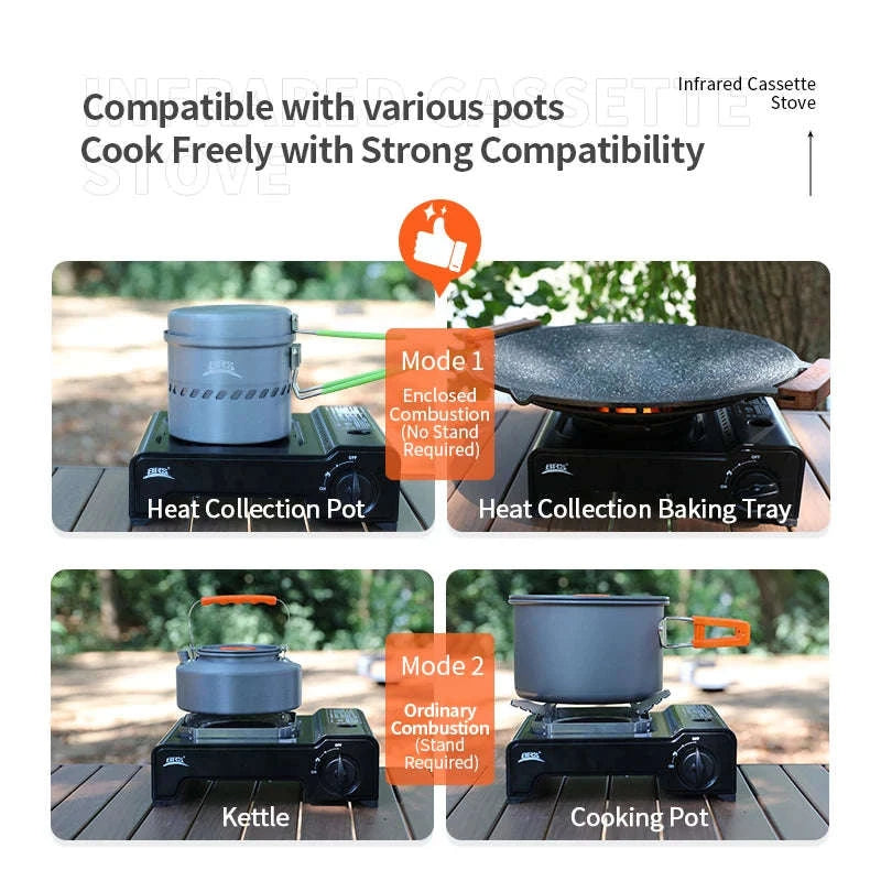 BRS 2600W Infrared Camping Gas Stove with Electronic Ignition-White
