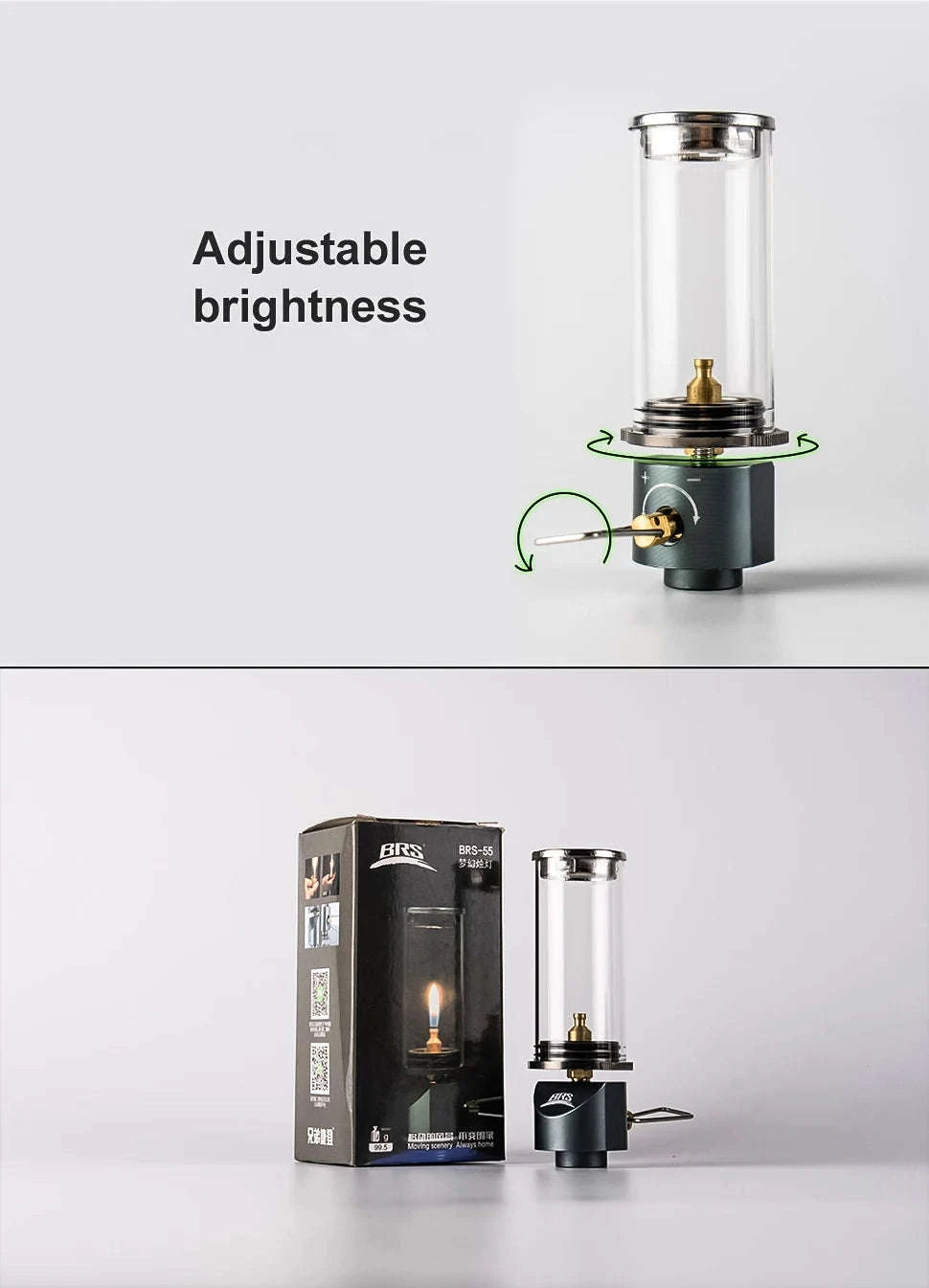 BRS-55 Windproof Gas Camping Lantern, 100g Mini Tent Light-BRS-55