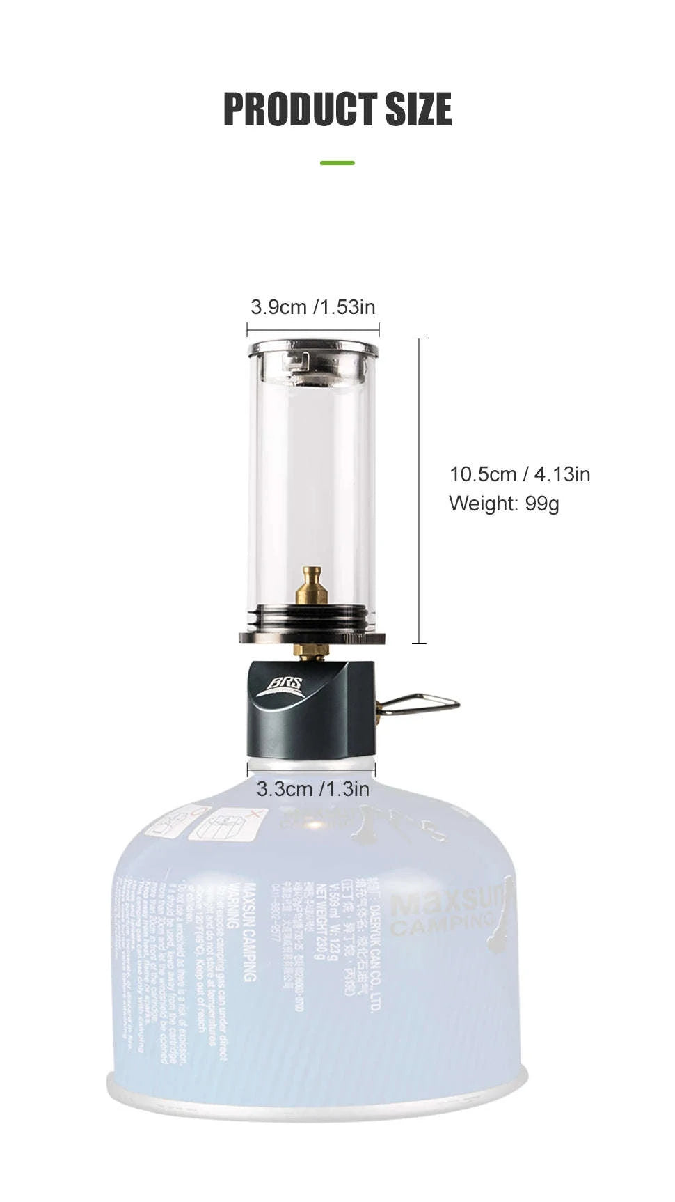 BRS-55 Windproof Gas Camping Lantern, 100g Mini Tent Light-BRS-55