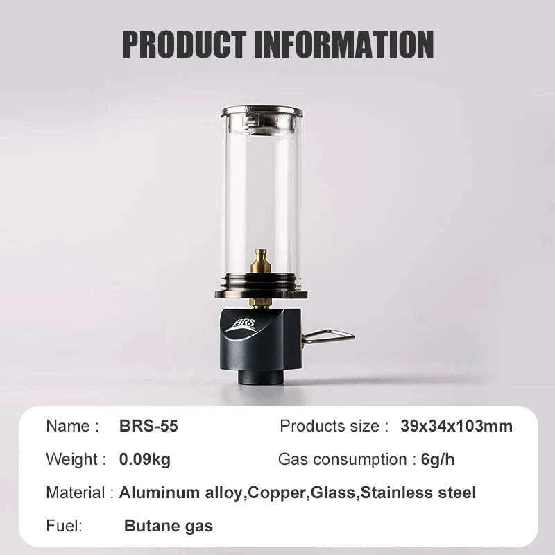 BRS-55 Windproof Gas Camping Lantern, 100g Mini Tent Light-BRS-55