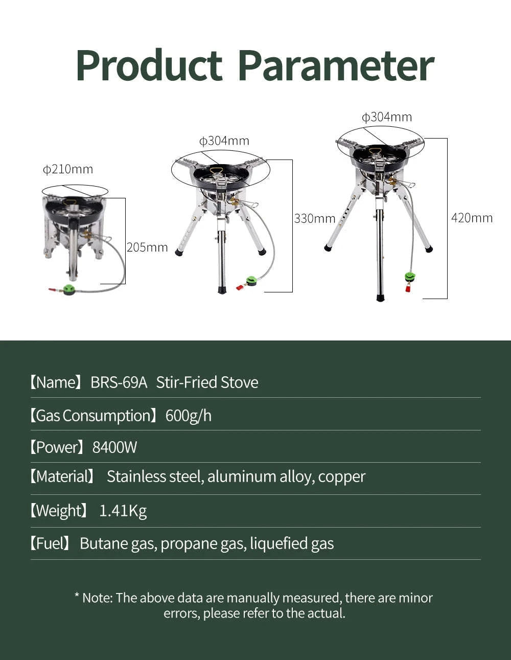 BRS-69 Outdoor Gas Stove 4360W Foldable Adjustable Camping Burner-BRS-69