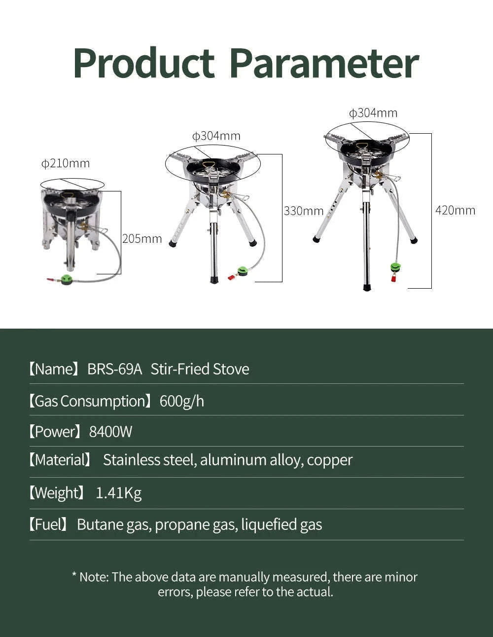 BRS-69 Outdoor Gas Stove 4360W Foldable Adjustable Camping Burner-BRS-69