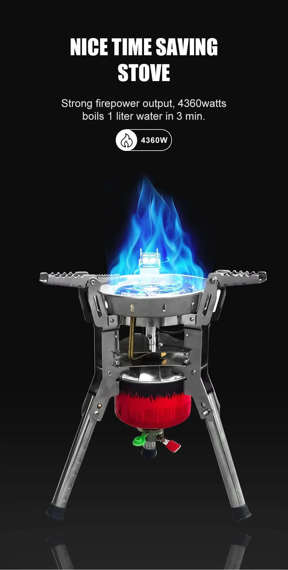 BRS-69 Outdoor Gas Stove 4360W Foldable Adjustable Camping Burner-BRS-69