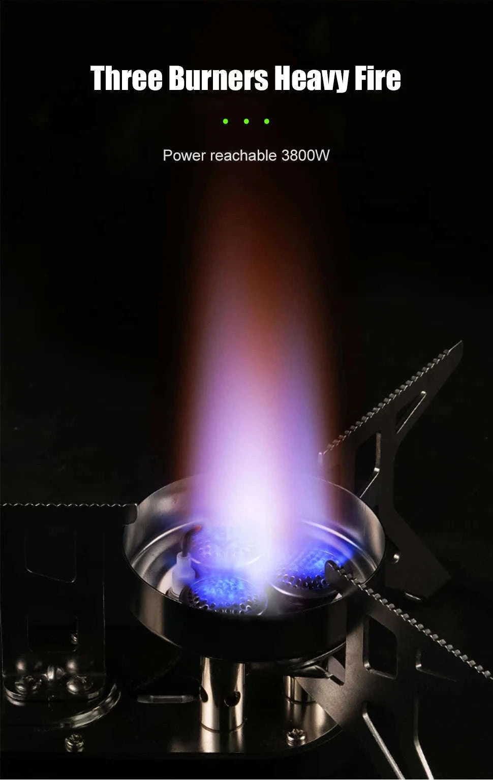 BRS-97 3800W Folding Butane Camping Gas Stove with Ignition-Green