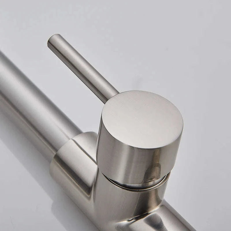 Brushed Nickel Pull Down Kitchen Faucet with Spring Design-Golden / United States